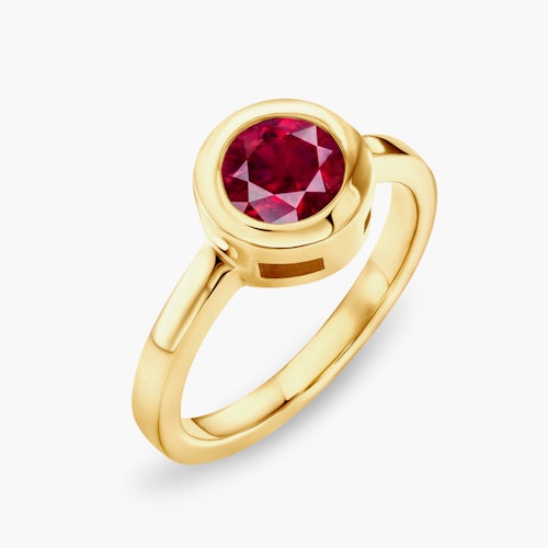 Pierścionek zaręczynowy SAVICKI: złoty, rubin